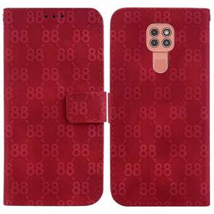 For Motorola Moto G9 Play / E7 Plus Double 8-shaped Embossed Leather Phone Case(Red)