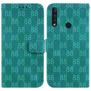 For Motorola Moto G8 Power Lite Double 8-shaped Embossed Leather Phone Case(Green)