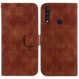 For Motorola Moto G8 Power Lite Double 8-shaped Embossed Leather Phone Case(Brown)