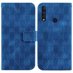 For Motorola Moto G8 Power Lite Double 8-shaped Embossed Leather Phone Case(Blue)