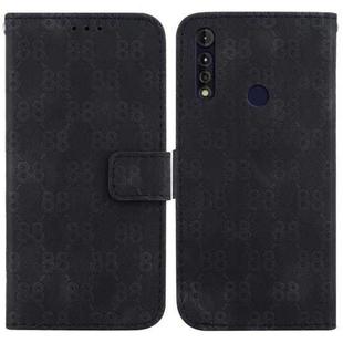 For Motorola Moto G8 Power Lite Double 8-shaped Embossed Leather Phone Case(Black)