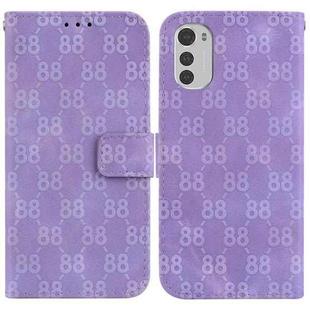 For Motorola Moto E32 Double 8-shaped Embossed Leather Phone Case(Purple)