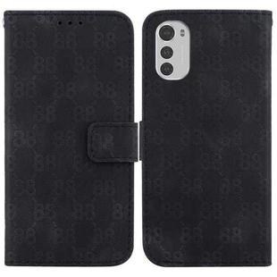 For Motorola Moto E32 Double 8-shaped Embossed Leather Phone Case(Black)