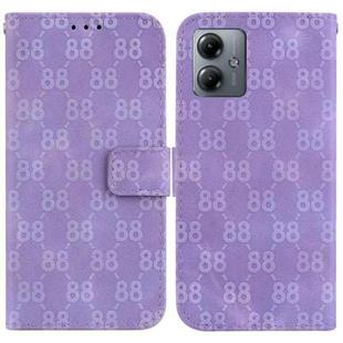 For Motorola Moto G14 Double 8-shaped Embossed Leather Phone Case(Purple)