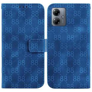 For Motorola Moto G14 Double 8-shaped Embossed Leather Phone Case(Blue)