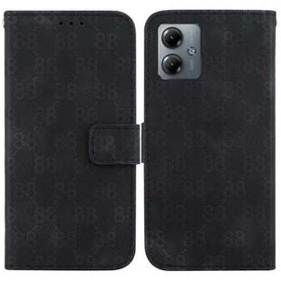 For Motorola Moto G14 Double 8-shaped Embossed Leather Phone Case(Black)