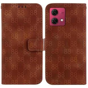 For Motorola Moto G84 Double 8-shaped Embossed Leather Phone Case(Brown)