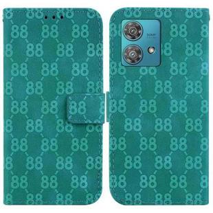 For Motorola Edge 40 Neo Double 8-shaped Embossed Leather Phone Case(Green)