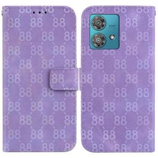 For Motorola Edge 40 Neo Double 8-shaped Embossed Leather Phone Case(Purple)