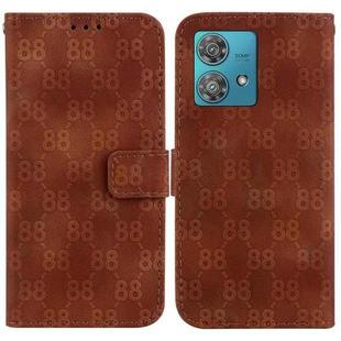 For Motorola Edge 40 Neo Double 8-shaped Embossed Leather Phone Case(Brown)