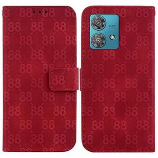 For Motorola Edge 40 Neo Double 8-shaped Embossed Leather Phone Case(Red)