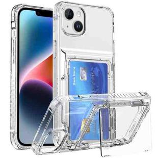 For iPhone 14 Plus Crystal Clear Flip Card Slot Phone Case(Transparent)