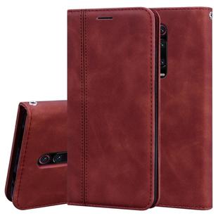 For Xiaomi Redmi K20 Frosted Business Magnetic Horizontal Flip PU Leather Case with Holder & Card Slot & Lanyard(Brown)
