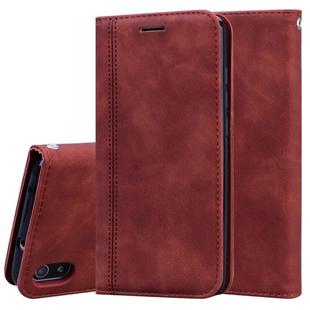 For Xiaomi Redmi 7A Frosted Business Magnetic Horizontal Flip PU Leather Case with Holder & Card Slot & Lanyard(Brown)