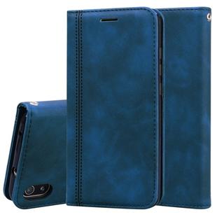 For Xiaomi Redmi 7A Frosted Business Magnetic Horizontal Flip PU Leather Case with Holder & Card Slot & Lanyard(Blue)