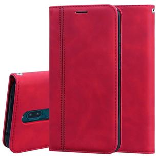 For Xiaomi Redmi 8 Frosted Business Magnetic Horizontal Flip PU Leather Case with Holder & Card Slot & Lanyard(Red)