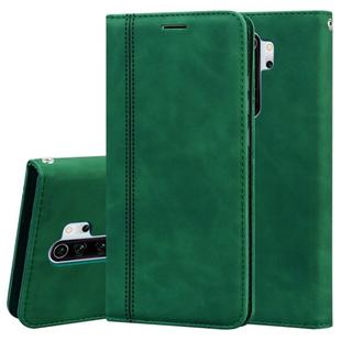 For Xiaomi Redmi Note 8 Pro Frosted Business Magnetic Horizontal Flip PU Leather Case with Holder & Card Slot & Lanyard(Green)