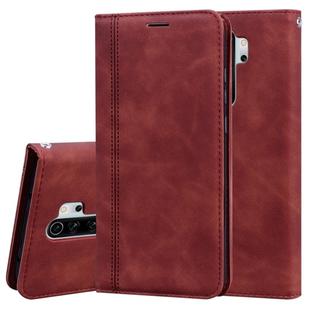 For Xiaomi Redmi Note 8 Pro Frosted Business Magnetic Horizontal Flip PU Leather Case with Holder & Card Slot & Lanyard(Brown)