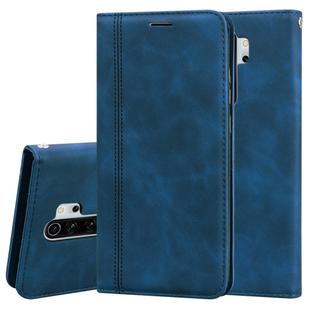 For Xiaomi Redmi Note 8 Pro Frosted Business Magnetic Horizontal Flip PU Leather Case with Holder & Card Slot & Lanyard(Blue)