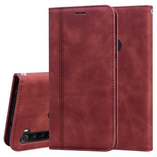 For Xiaomi Redmi Note 8 Frosted Business Magnetic Horizontal Flip PU Leather Case with Holder & Card Slot & Lanyard(Brown)