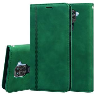 For Xiaomi Redmi Note 9 / Redmi 10X 4G Frosted Business Magnetic Horizontal Flip PU Leather Case with Holder & Card Slot & Lanyard(Green)