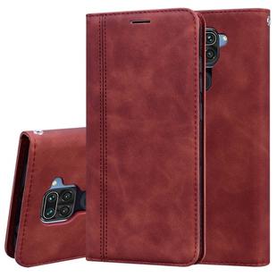 For Xiaomi Redmi Note 9 / Redmi 10X 4G Frosted Business Magnetic Horizontal Flip PU Leather Case with Holder & Card Slot & Lanyard(Brown)