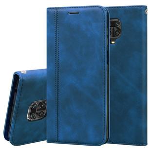 For Xiaomi Redmi Note 9S Frosted Business Magnetic Horizontal Flip PU Leather Case with Holder & Card Slot & Lanyard(Blue)