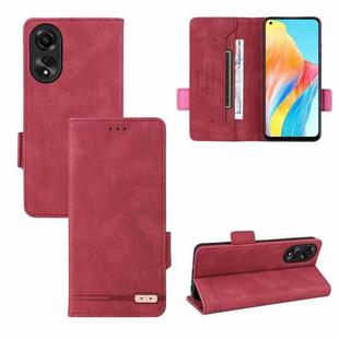 For OPPO A78 4G Magnetic Clasp Leather Phone Case(Red)