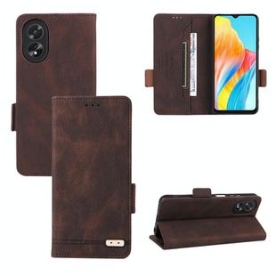 For OPPO A38 / A18 Magnetic Clasp Leather Phone Case(Brown)