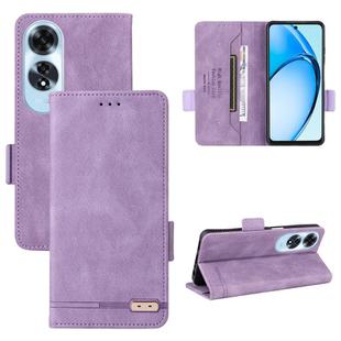 For OPPO A60 Magnetic Clasp Leather Phone Case(Purple)