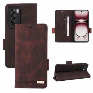 For OPPO Reno12 Global Magnetic Clasp Leather Phone Case(Brown)