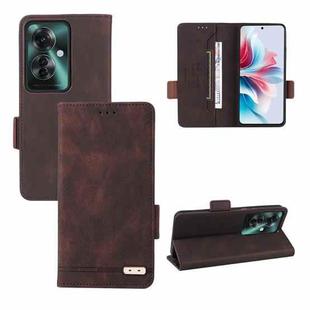 For OPPO Reno11 PJH110 / Reno11 F 5G Magnetic Clasp Leather Phone Case(Brown)