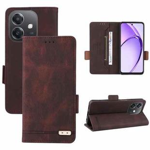 For OPPO A3x 5G India Magnetic Clasp Leather Phone Case(Brown)