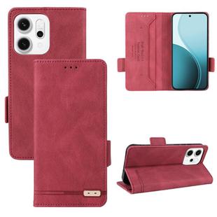 For OPPO Reno14 F 5G / 4G Magnetic Clasp Leather Phone Case(Red)