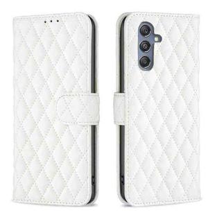 For Samsung Galaxy M34 5G Diamond Lattice Wallet Flip Leather Phone Case(White)