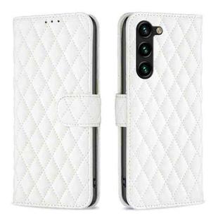For Samsung Galaxy S24+ 5G Diamond Lattice Wallet Flip Leather Phone Case(White)