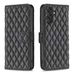 For Samsung Galaxy M55 Diamond Lattice Wallet Flip Leather Phone Case(Black)