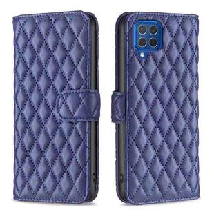 For Samsung Galaxy M62/F62 Diamond Lattice Wallet Flip Leather Phone Case(Blue)