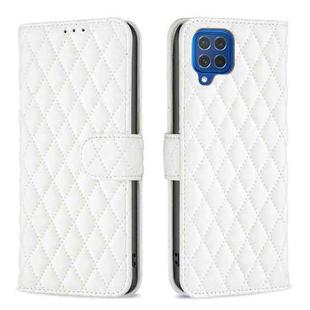 For Samsung Galaxy M62/F62 Diamond Lattice Wallet Flip Leather Phone Case(White)
