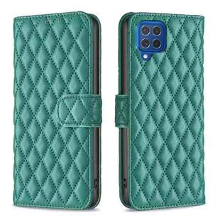 For Samsung Galaxy M62/F62 Diamond Lattice Wallet Flip Leather Phone Case(Green)