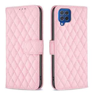 For Samsung Galaxy M62/F62 Diamond Lattice Wallet Flip Leather Phone Case(Pink)