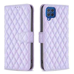 For Samsung Galaxy M62/F62 Diamond Lattice Wallet Flip Leather Phone Case(Purple)