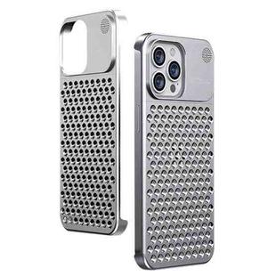For iPhone 15 Pro Max Aromatherapy Aluminum Alloy Cooling Phone Case(Silver)