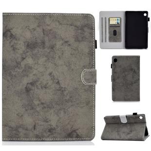 For Huawei MatePad T8 Marble Style Cloth Texture Tablet PC Protective Leather Case with Bracket & Card Slot & Pen Slot & Anti Skid Strip(Grey)