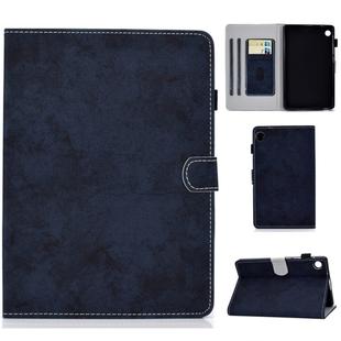 For Huawei MatePad T8 Marble Style Cloth Texture Tablet PC Protective Leather Case with Bracket & Card Slot & Pen Slot & Anti Skid Strip(Dark Blue)