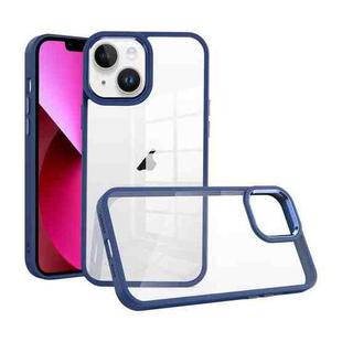 For iPhone 13 Macaron High Transparent PC Phone Case(Navy Blue)