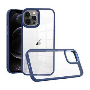 For iPhone 12 Pro Macaron High Transparent PC Phone Case(Navy Blue)