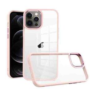For iPhone 12 Pro Macaron High Transparent PC Phone Case(Pink)