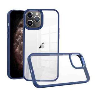 For iPhone 11 Pro Max Macaron High Transparent PC Phone Case(Navy Blue)