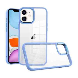 For iPhone 11 Macaron High Transparent PC Phone Case(Light Blue)